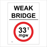 TR464 Weak Bridge Maximum Weight 33t mgw