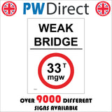 TR464 Weak Bridge Maximum Weight 33t mgw