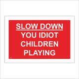 TR476 Slow Down You Idiot Children Playing