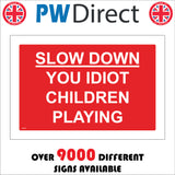 TR476 Slow Down You Idiot Children Playing