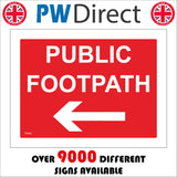 TR484 Public Footpath Left Arrow