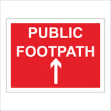 TR485 Public Footpath Straight On Up Arrow