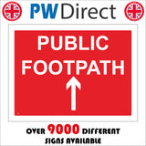 TR485 Public Footpath Straight On Up Arrow