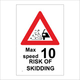 TR498 Maximum Speed 10 MPH Risk Of Skidding Miles Per Hour