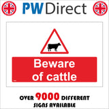 TR509 Beware Of Cattle Cows Farm Grid Road Footpath
