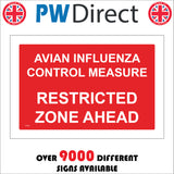 TR539 Avian Influenza Control Measure Restricted Zone Ahead