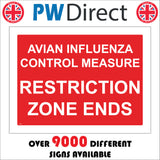 TR544 Avian Influenza Control Measure Restriction Zone Ends