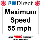 TR564 Maximum Speed 55 MPH Miles Per Hour Fifty Five