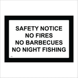TR565 Safety Notice No Fires BBQ Night Fishing Countryside