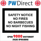 TR565 Safety Notice No Fires BBQ Night Fishing Countryside