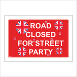 TR571 Road Closed For Street Party Union Jack Carnival Fete