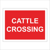 TR584 Cattle Crossing Red White Field Road Vehicles Slow Grid