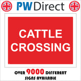TR584 Cattle Crossing Red White Field Road Vehicles Slow Grid