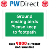 TR588 Ground Nesting Birds Please Keep To Footpath