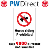 TR593 Horse Riding Prohibited Fields Farm Pathway Road Pedestrians