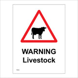 TR594 Warning Livestock Cattle Sheep Lambs Fields Access