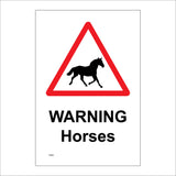 TR596 Warning Horses Grazing Stables Fields Farmland