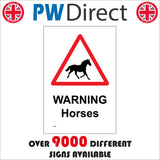 TR596 Warning Horses Grazing Stables Fields Farmland