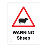 TR597 Warning Sheep Countryside Farmland Grazing Lambing