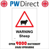 TR597 Warning Sheep Countryside Farmland Grazing Lambing