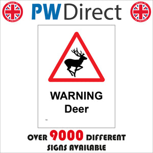 TR601 Warning Deer Herd Antlers Buck Doe Park Wild Roam