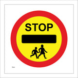 TR603 Stop Children Crossing Road School Slow Vehicles Speed