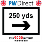 TR613 250 Yds Right Arrow Distance Direction Road Maintenance