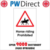 TR641 Horse Riding Prohibited Farm Pathway Road Pedestrians