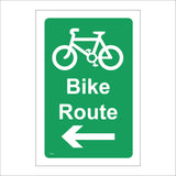 TR671 Bike Route Left Arrow