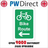 TR671 Bike Route Left Arrow