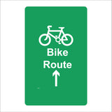 TR672 Bike Route Ahead Arrow