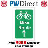 TR672 Bike Route Ahead Arrow