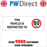 TR699 This Vehicle Is Restricted To 80 KMH