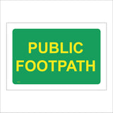 TR710 Public Footpath Green Background Yellow Text