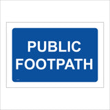 TR711 Public Footpath Blue Background White Text