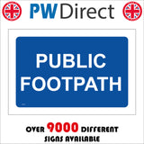 TR711 Public Footpath Blue Background White Text