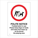 TR716  Football Pitch Used Dogs On Lead Clean Foul Mess