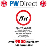 TR716  Football Pitch Used Dogs On Lead Clean Foul Mess