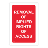 TR720 Removal Of Implied Rights Of Access