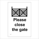 TR721 Please Close Gate Farm Entrance Field Livestock