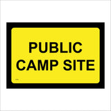 TR729 Public Camp Site Welcome Vacation Holiday Yellow Black