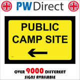 TR730 Public Camp Site Left Arrow Direction Route