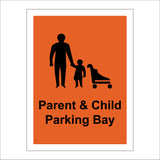 VE077 Parent & Child Parking Bay Sign with Adult Child Pram