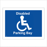 VE108 Disabled Parking Bay Sign with Disabled Logo