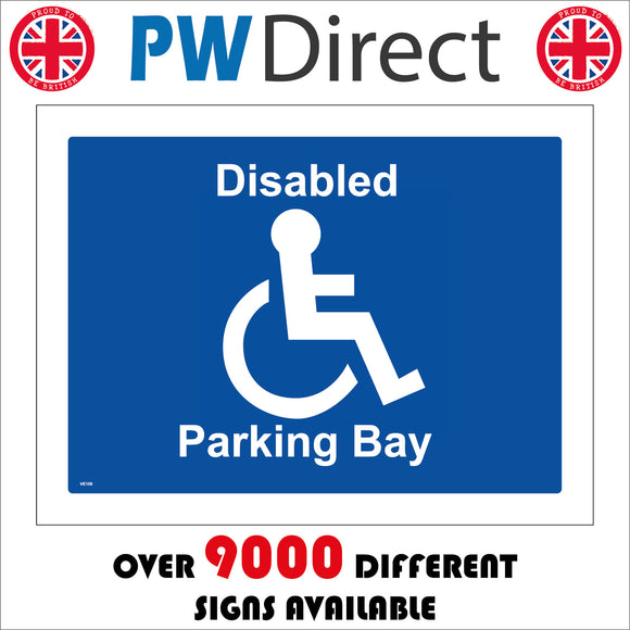 VE108 Disabled Parking Bay Sign with Disabled Logo