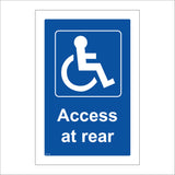 VE118 Access At Rear Sign with Disabled Logo