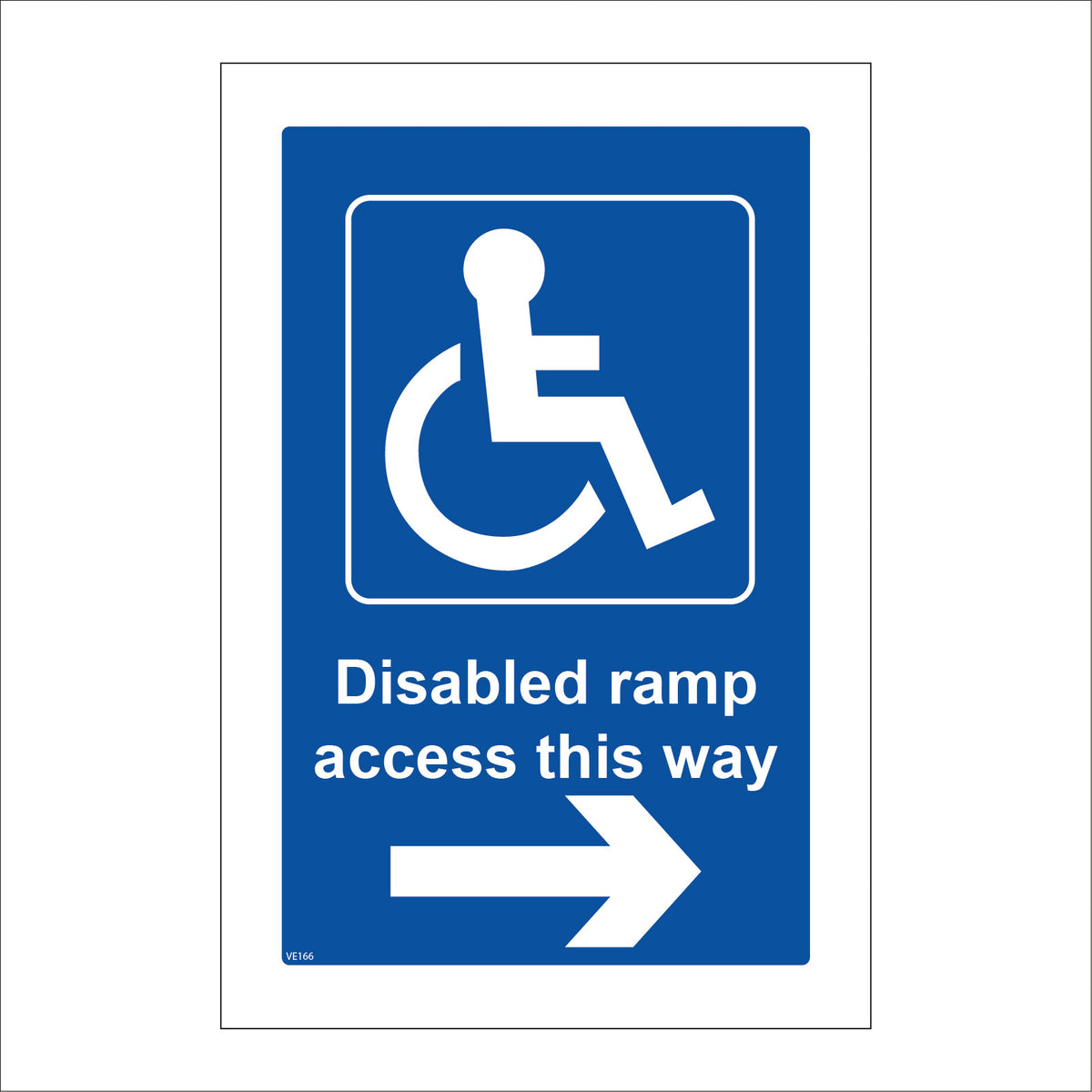 Disable Ramp Sign Disabled Ramp Access This Way Sign with Circle Wheelchair Person Arrow ...