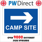 VE199 Camp Site Right Arrow Sign with Right Arrow