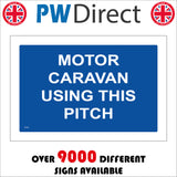 VE209 Motor Caravan Using This Pitch Sign