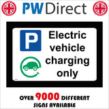 VE308 Electric Vehicle Charging Only Space Cars Park Reserved